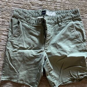 RVCA Men's Khaki Green Flat Front Shorts